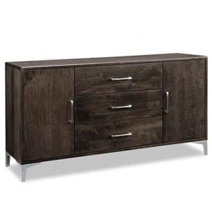 solid wood laguna sideboard with metal accents