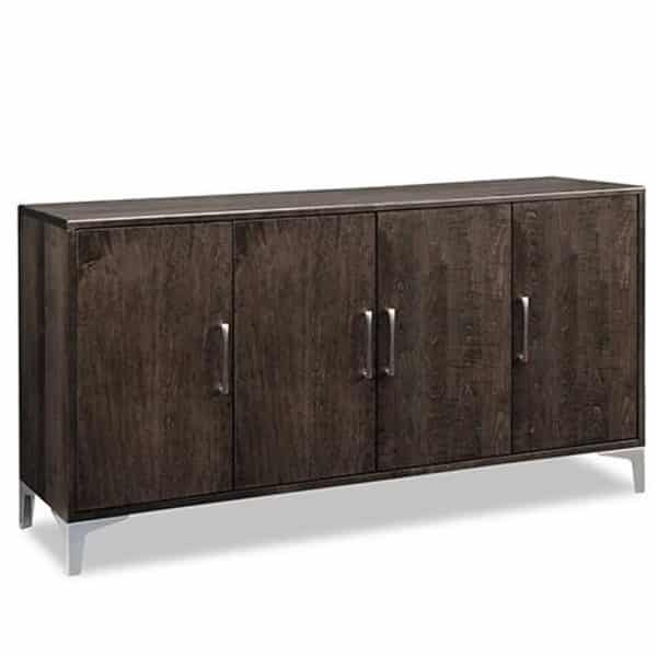 solid wood laguna sideboard with doors and with metal accents