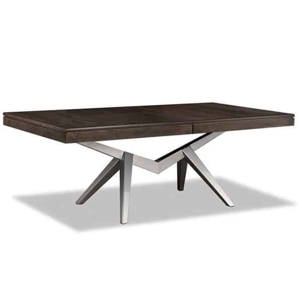 solid wood laguna metal trestle table with metal base
