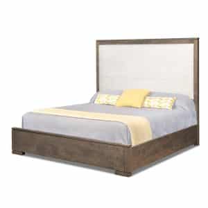 modern Kenova Upholstered Bed with fabric headboard and wood frame