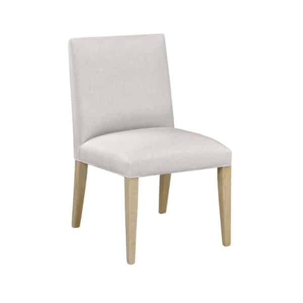 Baza Parsons Chair with solid wood legs and custom fabric