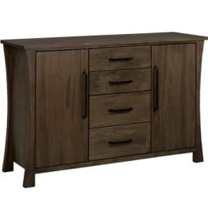 Roxwell Sideboard in solid wood with black hardware