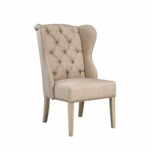 Safari Upholstered Chair with wing back and tufting