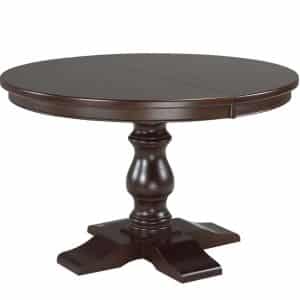 solid wood Savannah Round with formal traditional pedestal