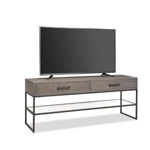 modern Electra 60 Open TV Console with glass shelf