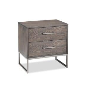 Electra Night Stand in solid oak with metal legs