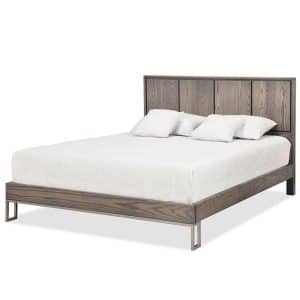Electra Platform Bed with modern metal accents in solid wood
