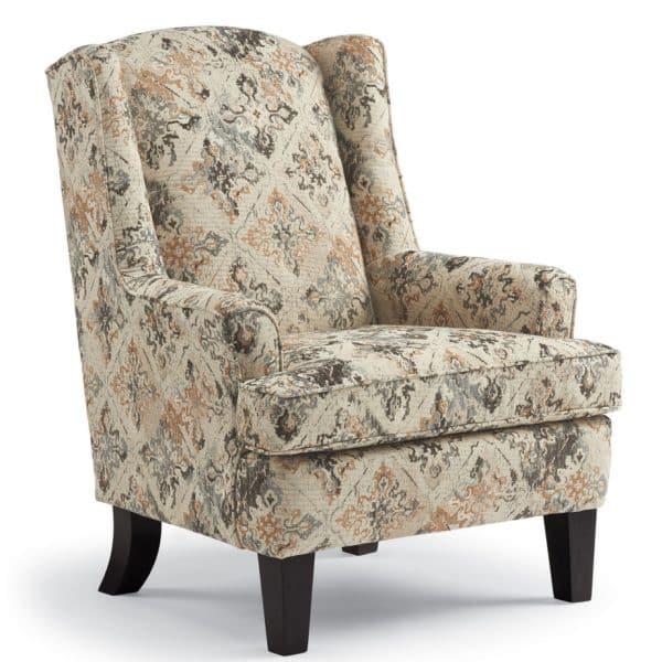 modern style andrea fabric wing chair