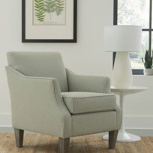 Ashelle Club Chair with slim modern arms and available in custom fabrics