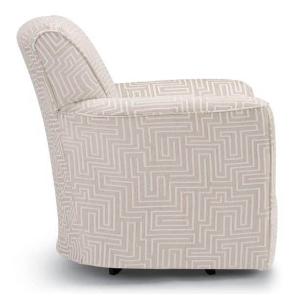 modern style kaylee swivel chair in custom upholstery