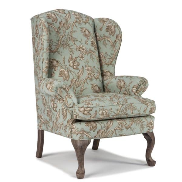 custom modern fabric on traditional sylvia wing chair by best furnishings