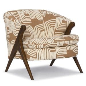 Tatiana Accent Chair uses unique lines and a solid wood frame to build a modern club chair for your living room