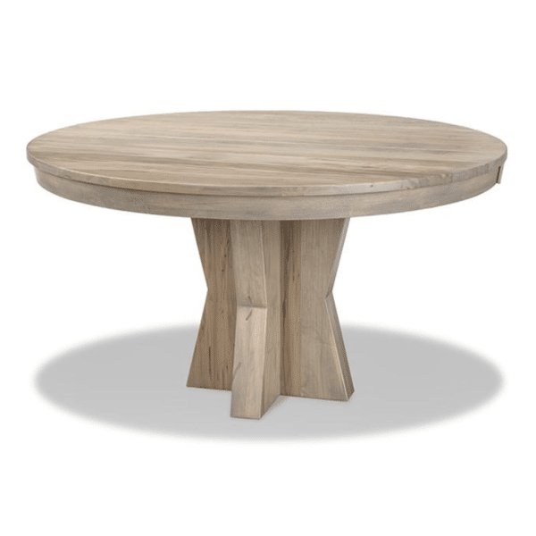 Jasper Round Table solid wood rustic round dining table with leaves and extensions