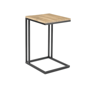 snack table with metal c shape table