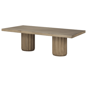 Brixton Table - Solid Wood Furniture with Fluted Pedestals
