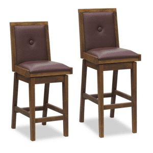 Tribeca swivel stool with solid wood frame and custom upholstery